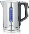 Produktbild: SEVERIN Wasserkocher WK 3418 | 1,7 l Edelstahl, 3000 W | Temperaturwahl 40-100°C, Warmhaltefunktion | Schwarz-Silber