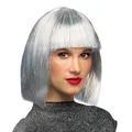 Produktbild: Boland 86165 - Erwachsenen-Perücke Gigi Glamour, mit Lametta, Weiß-Silber, Bob-Frisur, Kunsthaare, Kopfbedeckung, Karneval, Mottoparty