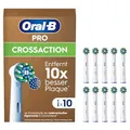 Produktbild: Oral-B Pro CrossAction Aufsteckbürsten — ORIGINAL Zahnbürstenaufsatz für Elektrische Oral-B Pro Zahnbürsten — Ersatzbürsten, Bürstenköpfe — Weiß, 10 Stück