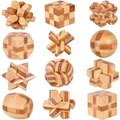 Produktbild: Holzpuzzle 3D Brainteaser Set Spielzeug Denkspiel Logikspiel Kinder Erwachsene