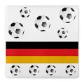 Produktbild: Sovie HOME Serviette Flagge FUSSBALL aus Linclass Airlaid, 40x40 cm, 12 Stück, Stoffähnliche Einwegservietten, Schwarze Weiße Fußbälle sowie Deutschland-Flagge, Perfekte Tischdekoration