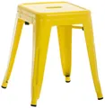 Produktbild: CLP Hocker Armin I Metallhocker stapelbar und pflegeleicht I Stapelhocker bis 200 kg belastbar I Sitzhöhe 46 cm Farbe gelb