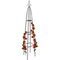 Produktbild: 4x Rankturm, Garten Obelisk, freistehende Rankhilfe für Kletterpflanzen, Ranksäule, Metall, hbt 192 x 35 x 35 cm, grün