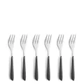 Produktbild: Kuppels Prisma Kuchengabel-Besteck Set aus 18/0 Edelstahl, 6-teilig, für 6 Personen, hochwertige Kunststoffgriffschalen in Schiefergrau, rostfrei & spülmaschinenfest