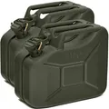Produktbild: BW® Kraftstoffkanister Metall Benzinkanister 2x 10 Liter - Bronzegrün - RAL 6031-F9 - TÜV-geprüft und UN-Zulassung - Made in Europe
