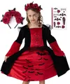 Produktbild: Corimori Vampir-Kostüm Kleid für Halloween, Set für Kinder, mit Zubehör, Mit Haarreif, Klebe-Tattoos für Mädchen, Fasching, Karneval