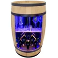 Produktbild: Fass-Bar mit RGB LED Beleuchtung mit klappbarer Weinliege Fass-Hausbar hellbraun