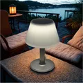 Produktbild: Tolle Solar LED Tischleuchte Aluminium Natur – 3 Helligkeitsstufen, Zugschalter