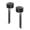 Produktbild: Esotec Solar-Steckleuchten für außen Josie 24 | 2er Set | Aluminium-Gehäuse | LiFePO4 Akku | LED Standleuchte Außenleuchte Steckleuchten Gartenstecker Kit | Erdspieß metall schwarz H=24cm 102942
