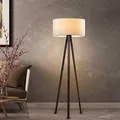Produktbild: lux.pro Stehlampe Newport 1-flammig Tripod Lampe für Wohnzimmer 140 cm hoch Stehleuchte Standleuchte für innen mit Stoffschirm Creme