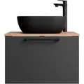 Produktbild: Planetmöbel ASTRA Waschtischunterschrank 60 cm mit Aufsatzwaschbecken 42,5 cm Schwarz Soft Close