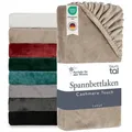 Produktbild: Blumtal Spannbettlaken Spannbettlaken Cashmere Touch - Oeko-TEX zert. Bettlaken, Winter - Plüsch Spannbettlaken aus Mikrofaser braun 140 cm x 200 cm