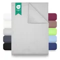 Produktbild: GREEN MARK Textilien Klassische Bettlaken – Flaches Laken aus 100% Baumwolle, ohne Gummi, hautfreundlich, pflegeleicht, bei hohen Temperaturen waschbar - Silber Grau - 150x250 cm