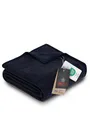 Produktbild: Ibena Porto Decke 150x200 cm – Baumwollmix weich, warm & waschbar, Kuscheldecke dunkelblau einfarbig