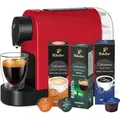 Produktbild: Tchibo Cafissimo „Pure plus“ Kaffeemaschine Kapselmaschine inkl. 30 Kapseln für Caffè Crema, Espresso und Kaffee | 0,8l | 1250 Watt | 11,9 x ... - Rot