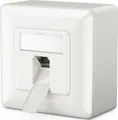 Produktbild: deleyCON 1x CAT6a Universal Netzwerkdose - 1x RJ45 Port - Geschirmt - Aufputz oder Unterputz - 10 Gigabit Ethernet Netzwerk - EIA/TIA 568A&B - Weiß