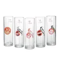 Produktbild: 1. FC Köln Kölschglas 5er Set – Offizielle FC Köln Gläser mit Logo – 0,2L Kölsch Stangen – Biergläser Set Fans Geschenk – Spülmaschinengeeignet