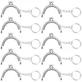 Produktbild: MengH-SHOP Geldbörse RahmenKuss Retro Metall Schließe Geldboerse Frame Weiblich Halbkreisförmige Geldbeutel Schliesse mit Schlüsselring für Handtasche DIY Handwerks 10 Stück (Silber)