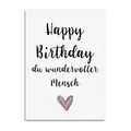 Produktbild: Postkarte HAPPY BIRTHDAY du wundervoller Mensch Karte Geburtstag