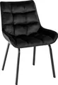 Produktbild: CLP Esszimmerstuhl Saranda mit Rückenlehne und schwarzem Metallgestell,schwarz Samt