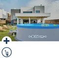 Produktbild: Stahlwandpool Set rund Arizona 350x90 cm, Stahl 0,3 mm weiß, Folie 0,2 mm blau, overlap