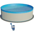 Produktbild: Planet Pool Stahlwandpool Set rund Arizona 350x90 cm, Stahl 0,3 mm weiß, Folie 0,2 mm blau, Overlap