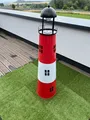 Produktbild: 121 cm Solar Leuchtturm mit LED Beleuchtung Metall Gartendeko Turm