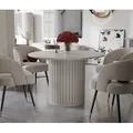 Produktbild: Geriffelter runder Esstisch für Esszimmer SENTO Durchmesser: ø 120 cm Kaschmir - Beige