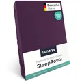 Produktbild: Lunarys® SleepRoyal Luxus Spannbettlaken 160x200cm - Lila - 250 g/m² Premium Bettlaken - 40 cm Steghöhe - für hohe Matratzen, Boxspringbett & Matratze + Topper & Wasserbett - Stretch Jersey