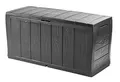 Produktbild: Keter Kofferraum aus Resin aus Paneelen in Holzoptik, inklusive Rollen, abschließbar, 117 x 45 x 57,5 cm, 270 Lt, Graphitgrau