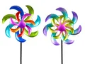Produktbild: 2er Set Windräder Gartenstecker COLOR H. 110cm D. 25cm Metall Formano Garten S25
