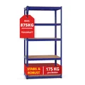 Produktbild: Extra stabiles Regal in Blau für Werkstatt, Keller & Speisekammer mit max. 875kg
