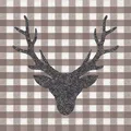 Produktbild: Servietten Lunch 33x33 cm 3-lagig 20 Servietten Stag Head Brown Hirschgeweih bra