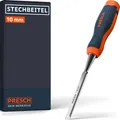 Produktbild: Presch Stechbeitel 10mm - Profi Stemmeisen mit 25° Keilwinkel - Perfekt geschliffen für sofortigen Einsatz - Robuste Metall-Schlagkappe für dauerhafte Nutzung - Ergonomischer Griff für sicheren Halt