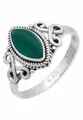 Produktbild: mantraroma Ring Silber Damen grünen Onyx Edelstein grün ausgefallen verspielt