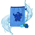 Produktbild: Smithy Waschhandschuh-Waschlappen, Motiv blauer Elefant, Farbe blau, Material Baumwolle