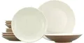 Produktbild: CreaTable Teller-Set Geschirr-Set Sand Dunes (12-tlg), 4 Personen, Steinzeug, Service, handwerklicher Töpfercharakter, 12 Teile, für 4 Personen