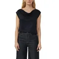 Produktbild: Wasserfallshirt S.OLIVER BLACK LABEL, Damen, Gr. 42, navy, Web, Obermaterial: 100% Viskose, unifarben, normal hüftbedeckend, Wasserfallausschnitt, Shirts, mit Wasserfall-Kragen und aus reiner Viskose
