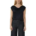 Produktbild: s.Oliver BLACK LABEL Wasserfallshirt mit Wasserfall-Kragen und aus reiner Viskose blau 42 EU