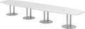 Produktbild: bümö Konferenztisch XXL KT52 - Nachbildung: Weiß, tischfuss: Säule in Silber