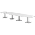 Produktbild: bümö Konferenztisch, Weiß, Silber, Holzwerkstoff, Nachbildung, Oval, 520x74x130 cm, FSC Mix, Arbeitszimmer, Schreibtische, Bürotische