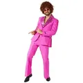 Produktbild: SuitMeister Partyanzug Disco Kostüm pink Anzug - für Karneval Halloween, 70er Disco Anzug mit reichlich Pailletten rosa XL