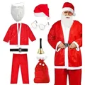 Produktbild: 8 in 1 Set Santa Claus - Weihnachtsmannkostüm & Nikolauskostüm - für Weihnachten - Kostüm für Nikolaus - Weihnachtsmann - Herren & Erwachsene