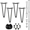 Produktbild: Relaxdays Hairpin Legs, 4er Set, 2 Streben, Metall, Haarnadel Tischbein für Hocker, Tisch & Schrank, 30 cm hoch, schwarz
