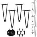 Produktbild: Relaxdays 4er Set Hairpin Legs mit 2 Streben Schwarz
