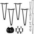 Produktbild: Relaxdays - Hairpin Legs, 4er Set, 2 Streben, Metall, Haarnadel Tischbein Für Hocker, Tisch & Schrank, 30 Cm Hoch, Schwarz