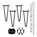 Produktbild: Relaxdays Hairpin Legs, 4er Set, 2 Streben, Metall, Haarnadel Tischbein für Hocker, Tisch & Schrank, 30 cm hoch, schwarz