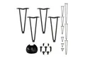 Produktbild: relaxdays Tischbein 4er Set Hairpin Legs mit 2 Streben, 30 cm - 2 Stangen