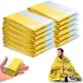 Produktbild: PQETBV Rettungsdecken, Rettungsdecke Rettungsfolie, Rettungsdecke Gold Silber Perfekt für Outdoor, Wandern, Überleben, Erste-Hilfe-Decken, Reißdicht und Wasserdicht, 210×160cm