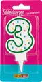 Produktbild: DECOCINO Zahlenkerzen Zahl „3“ – Torten-Kerzen Happy-Birthday-Deko, Gerbutstags-Kerzen, Geburtstags-Deko für Geburtstags-Torte & Geburtstags-Kuchen
